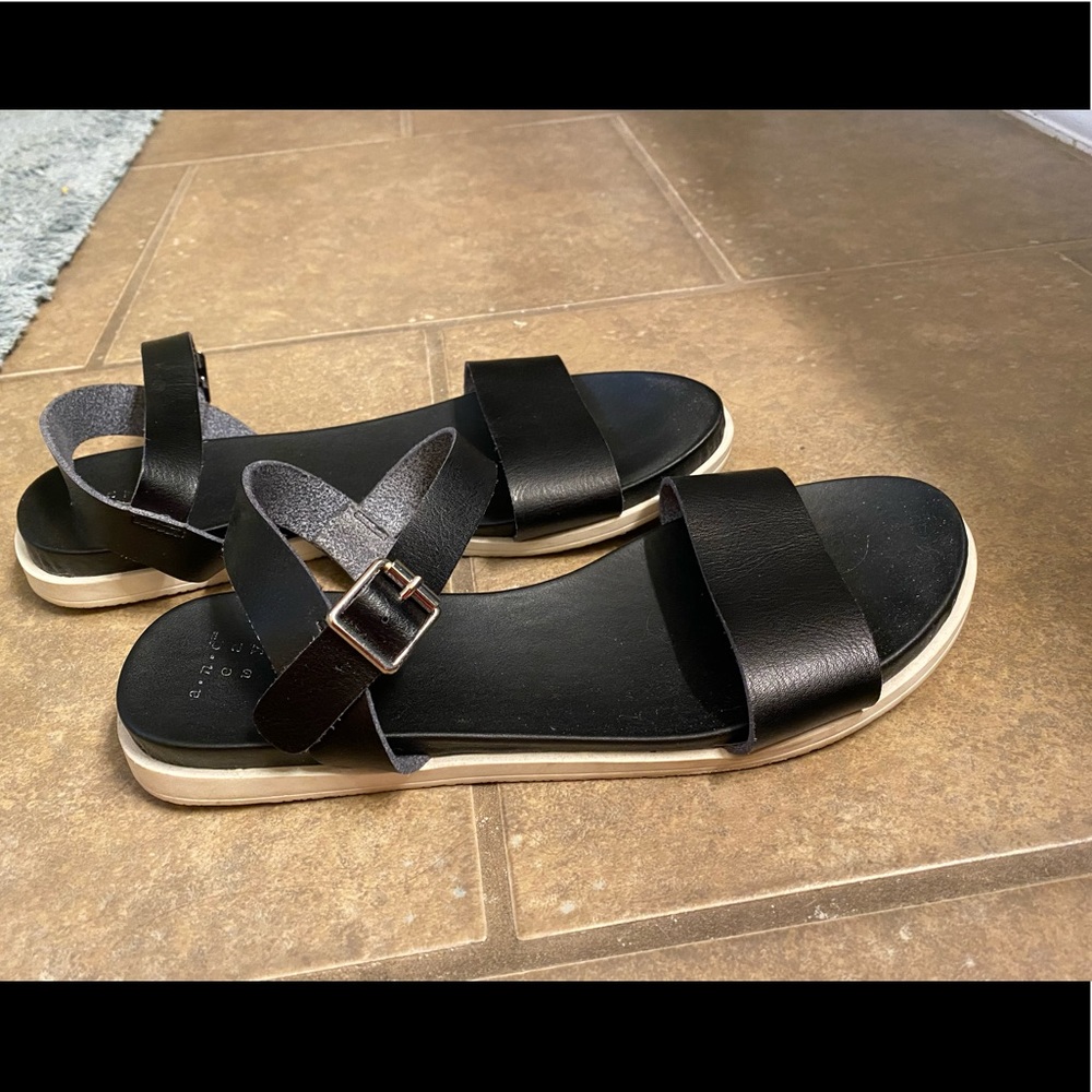 Black and white sandals- size 9